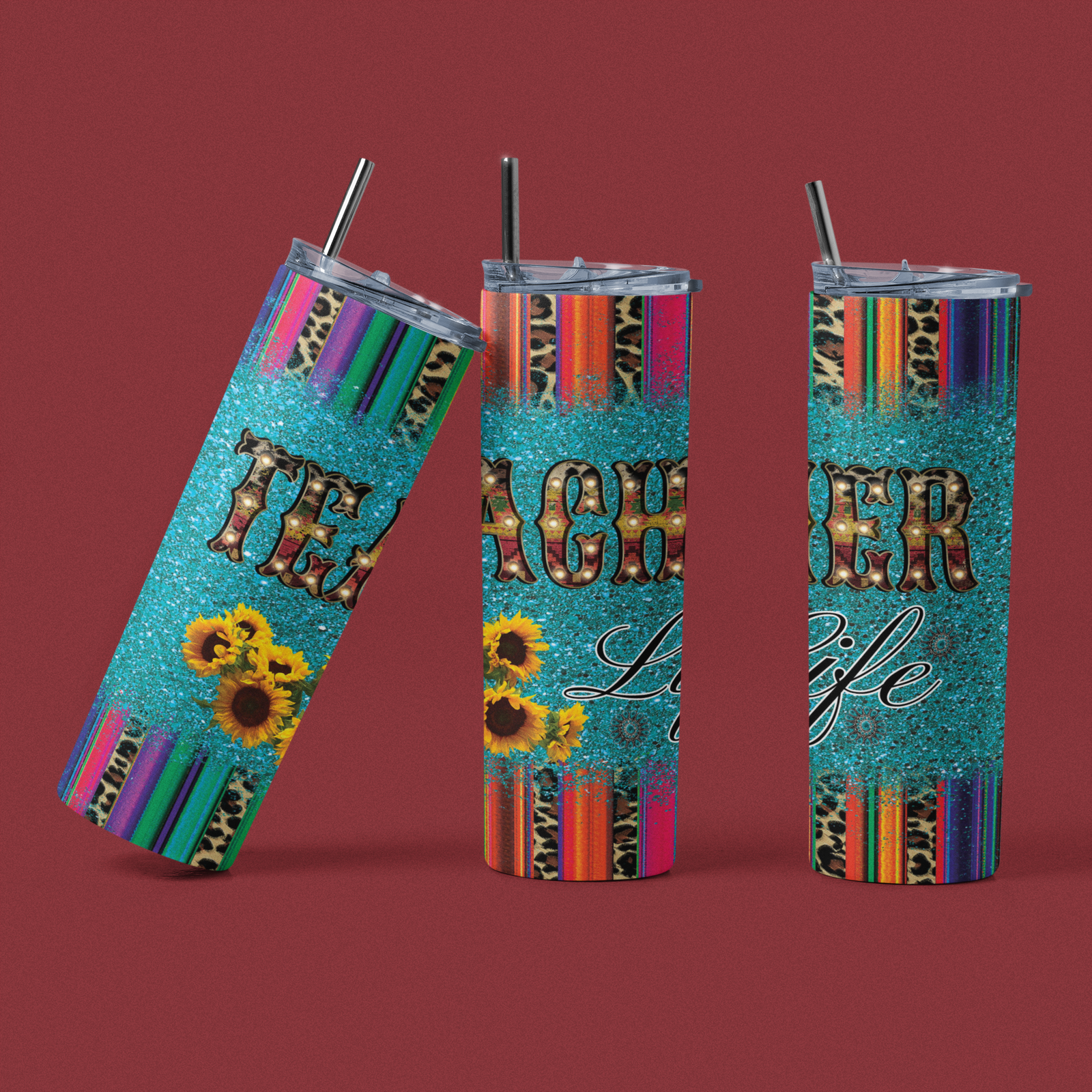 Teaching Life multi-colored Stainless Steel tumbler - River Front Creations Store