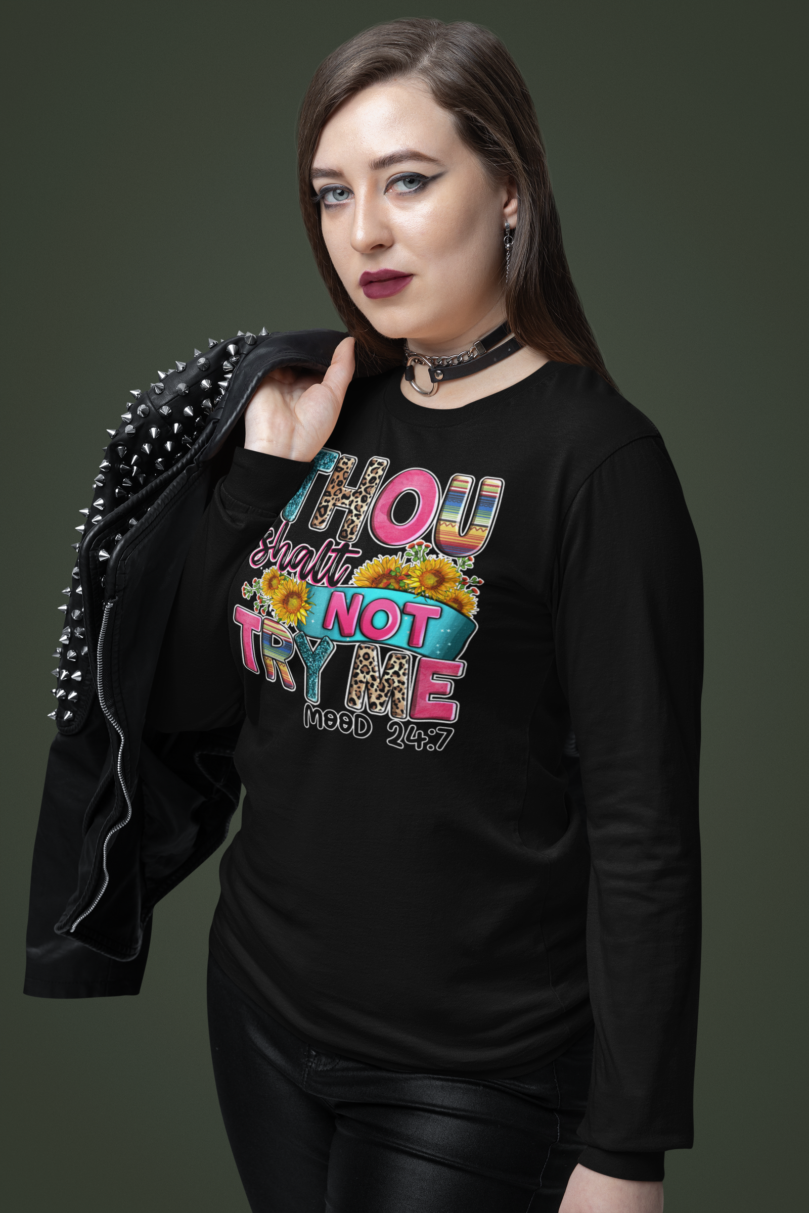 Thou Shalt Not Try Me Long Sleeve Tee - Mood 24:7 Unisex Cotton Shirt - River Front Creations Store