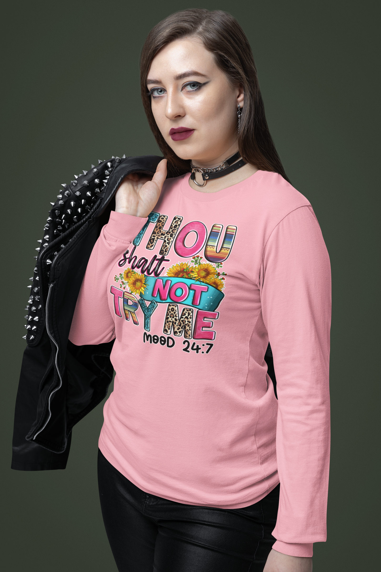 Thou Shalt Not Try Me Long Sleeve Tee - Mood 24:7 Unisex Cotton Shirt - River Front Creations Store