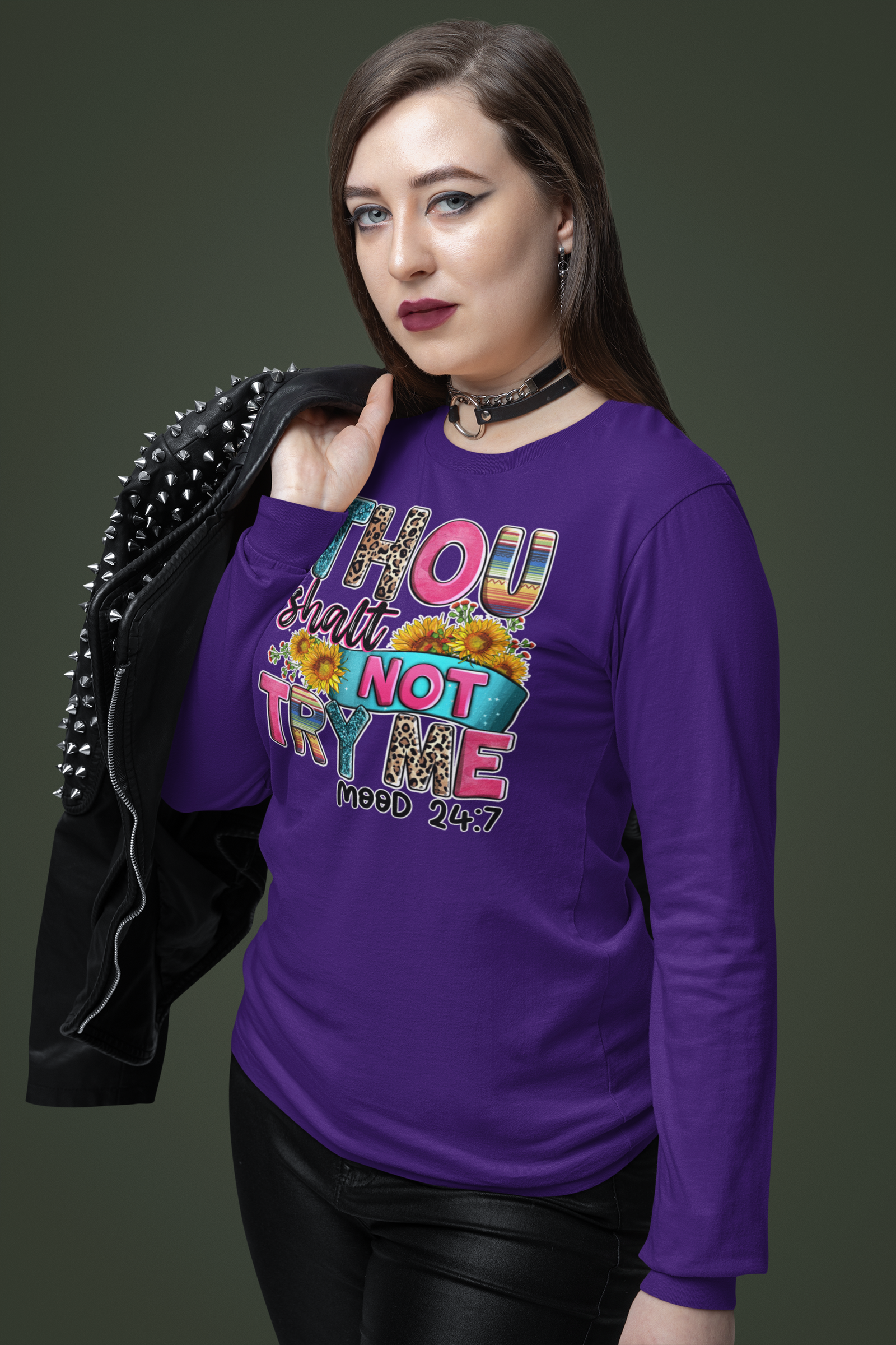 Thou Shalt Not Try Me Long Sleeve Tee - Mood 24:7 Unisex Cotton Shirt - River Front Creations Store