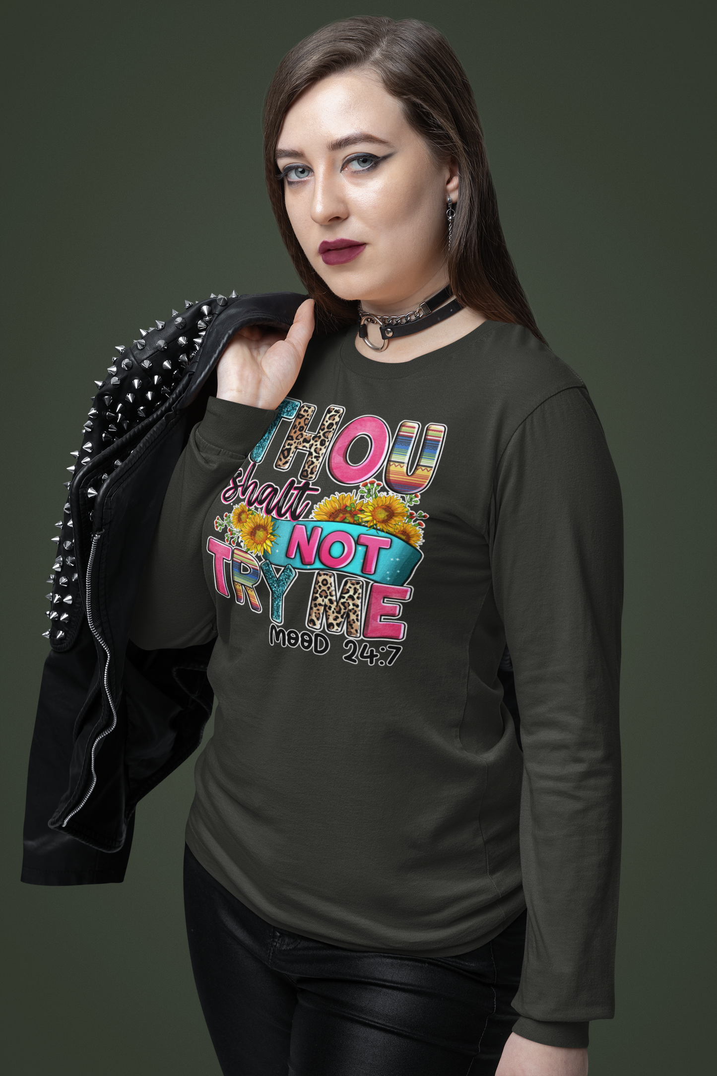 Thou Shalt Not Try Me Long Sleeve Tee - Mood 24:7 Unisex Cotton Shirt - River Front Creations Store