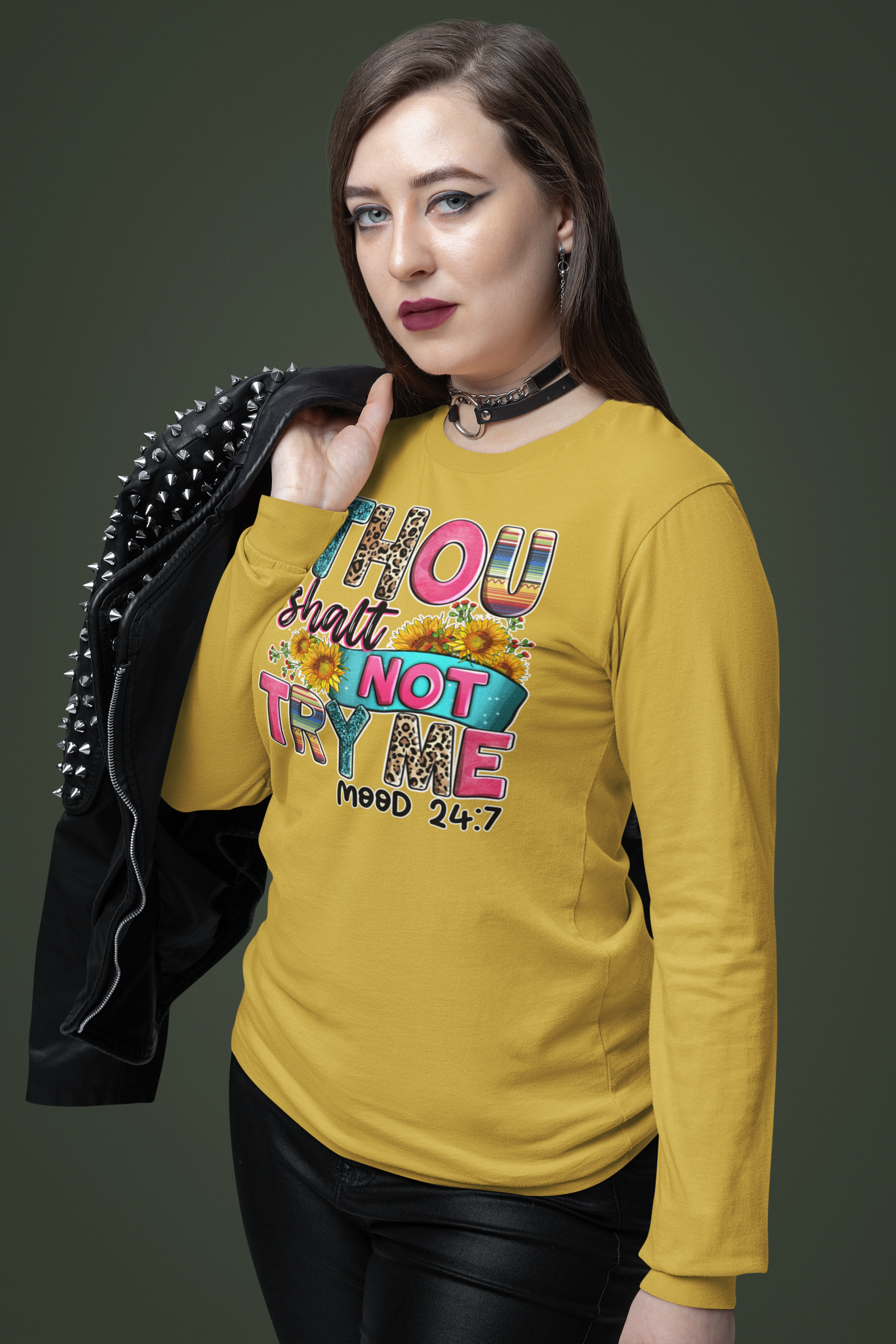 Thou Shalt Not Try Me Long Sleeve Tee - Mood 24:7 Unisex Cotton Shirt - River Front Creations Store