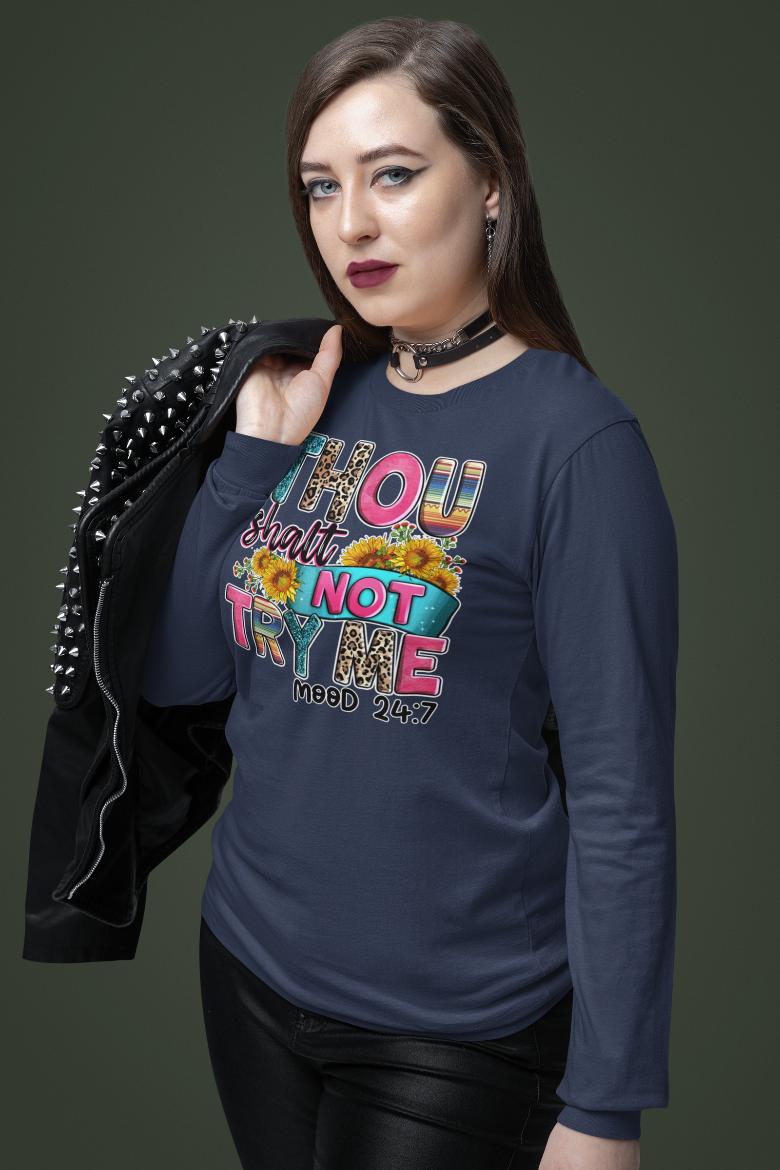 Thou Shalt Not Try Me Long Sleeve Tee - Mood 24:7 Unisex Cotton Shirt - River Front Creations Store