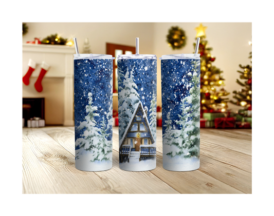 Winter Night Skinny Tumbler - River Front Creations Store